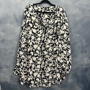 AVA & VIV BLACK & WHITE BLOUSE SIZE 4X